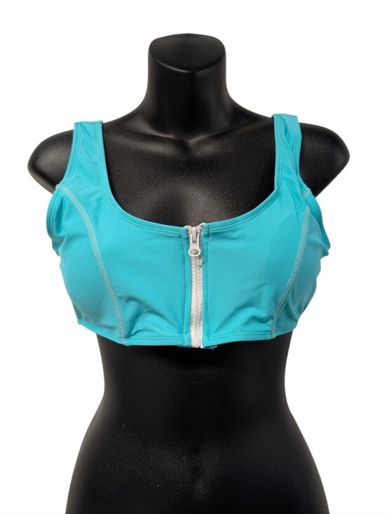 Sherrydc Other - SherryDC Turquoise Zip Front Bikini Top Size S NWT Sporty Swim Crop Top